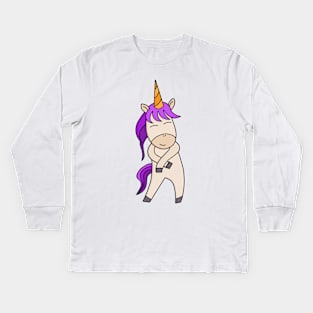 Unicorn dancing Kids Long Sleeve T-Shirt